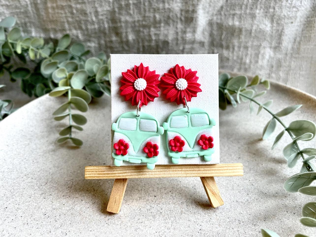 Hangin' Hippie Vans Dangle - Mint/Raspberry
