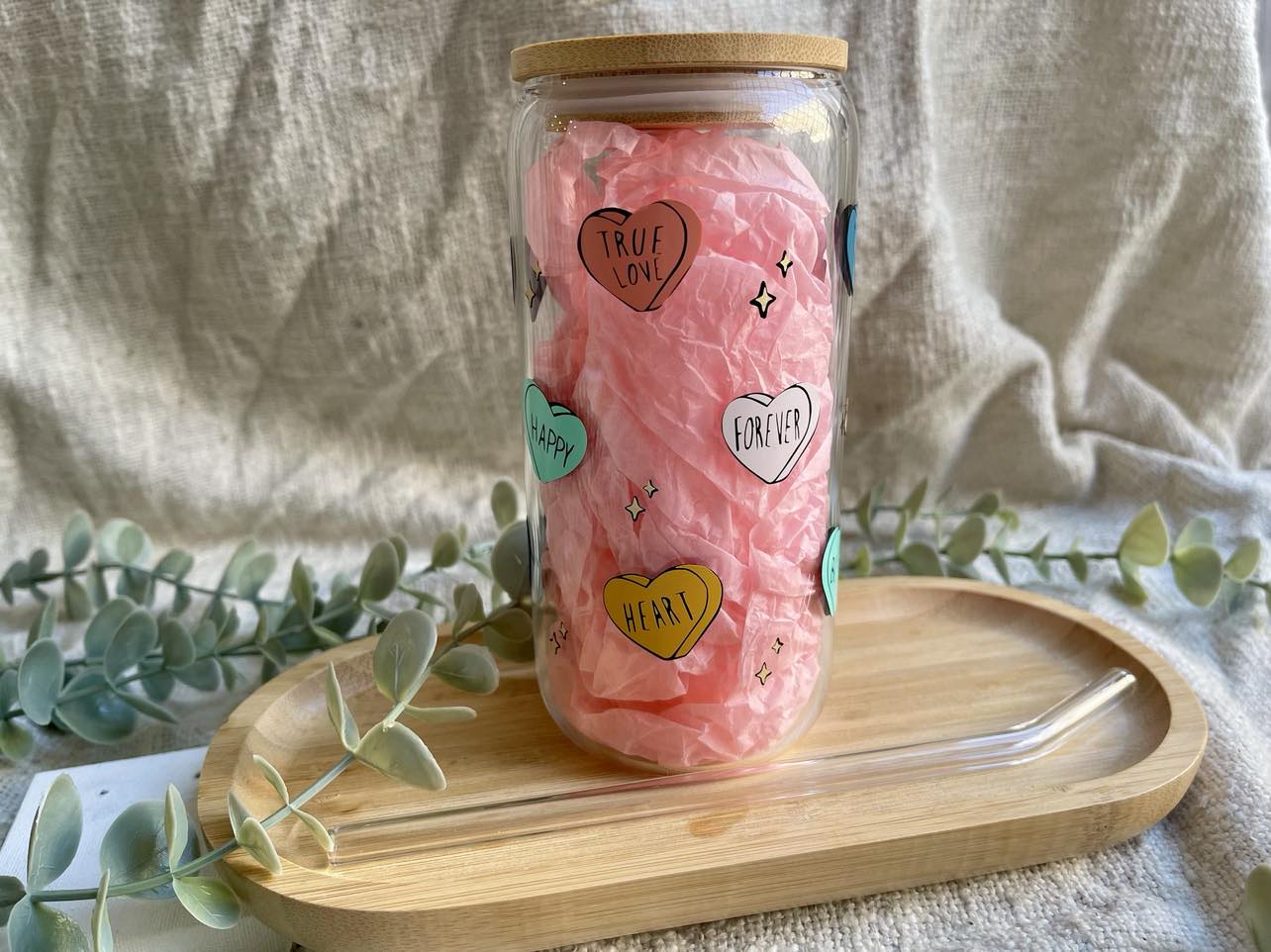 Candy Heart Glass Tumbler