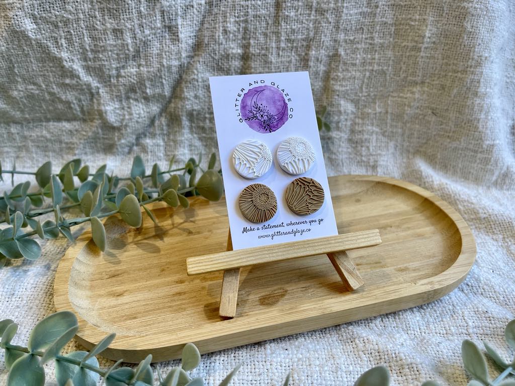 Sunflower Statement Stud 2 Pack - Neutrals