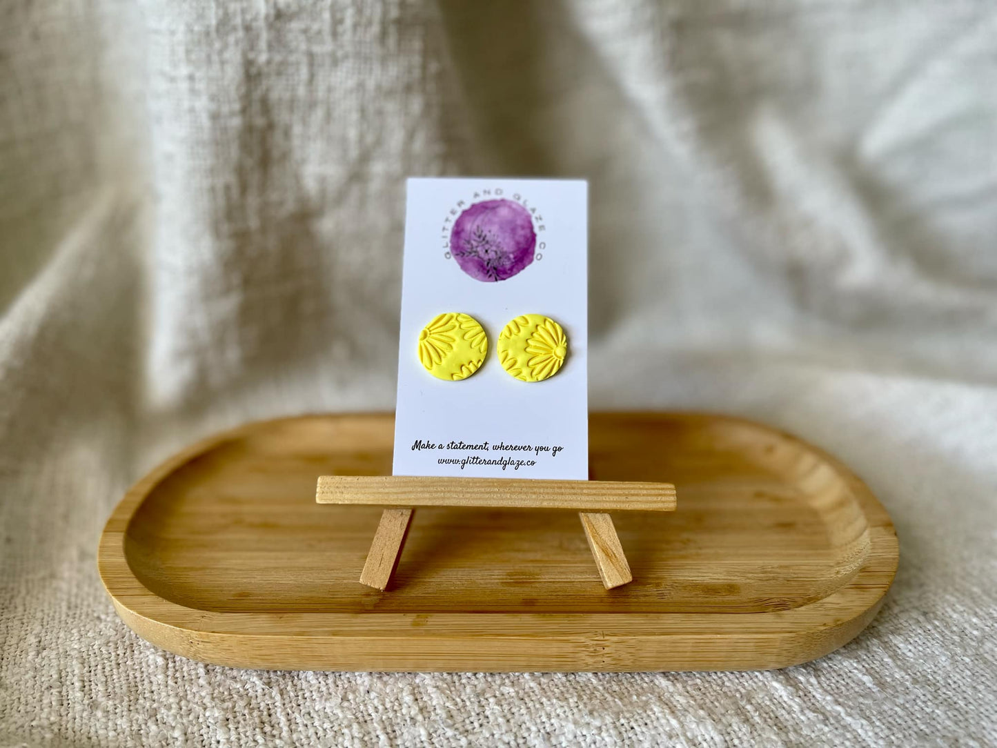 Yellow Daisy Statement Studs
