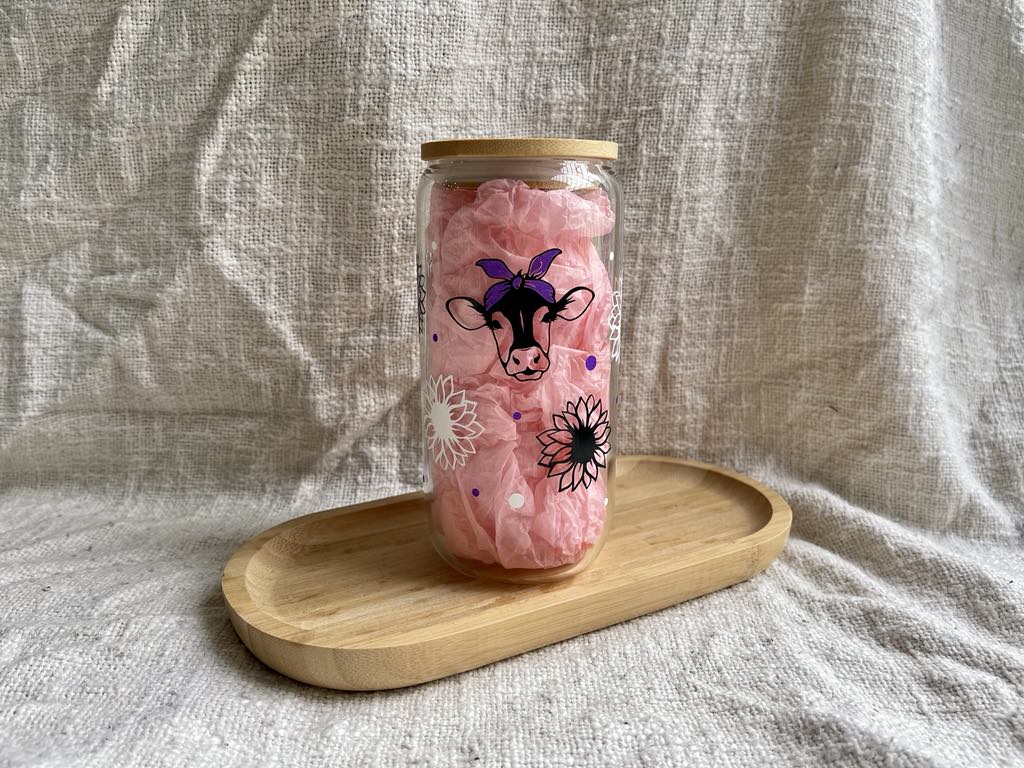 Country & Sunflowers 16oz Glass Tumbler