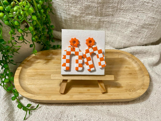 Checker Petals Dangle - Orange