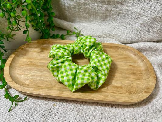 Gingham Scrunchie - Green