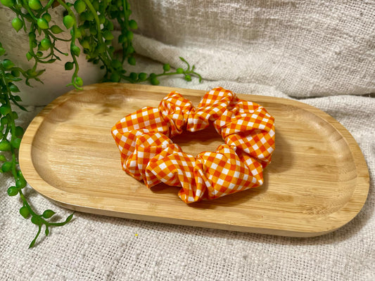 Gingham Scrunchie - Orange