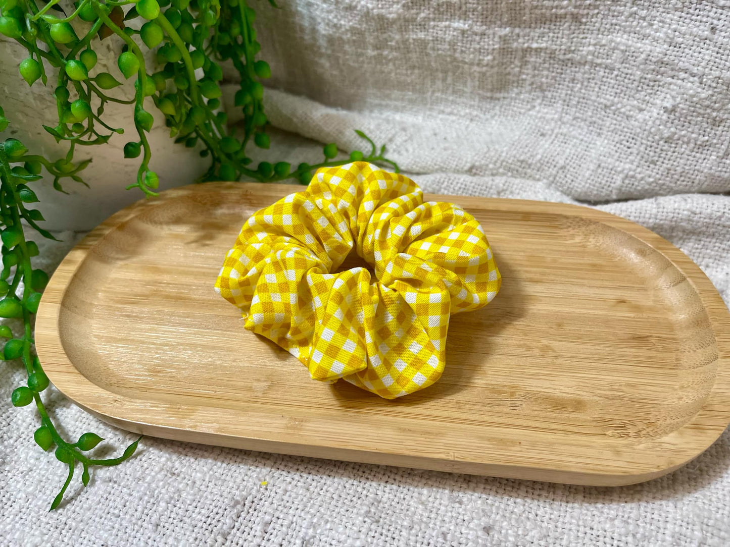 Gingham Scrunchie - Yellow