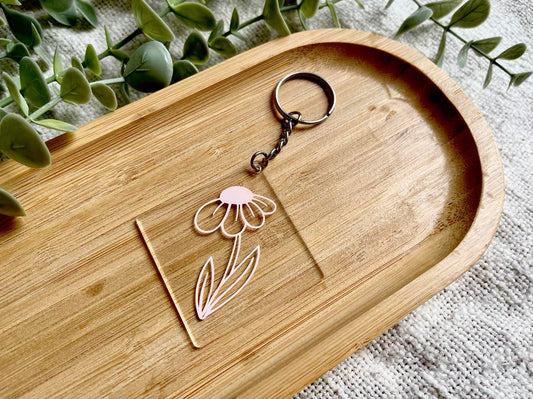 Blushing Blooms Acrylic Keyring